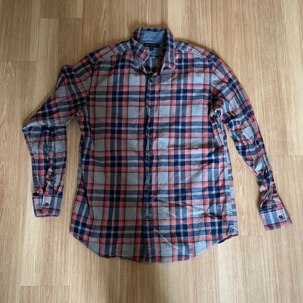 Men’s Plaid Banana Republic Button Down